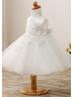 Beaded Ivory Lace Tulle Flower Girl Dress Special Occasion Dress Beaded Ivory Lace Tulle Flower Girl Dress Special Occasion Dress